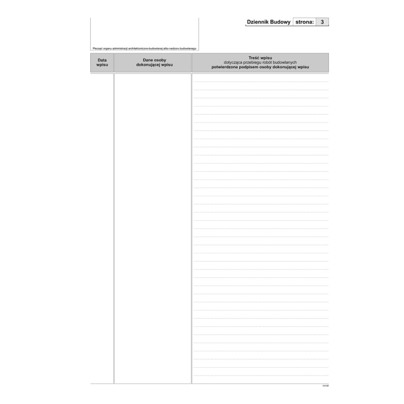 603-2Z Dziennik budowy A4 120 ponumerowanych stron Michalczyk i Prokop