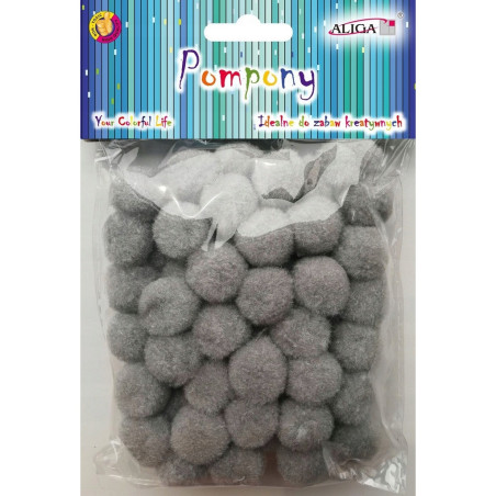 Pompony POM-411 szary 2cm op.60szt. ALIGA