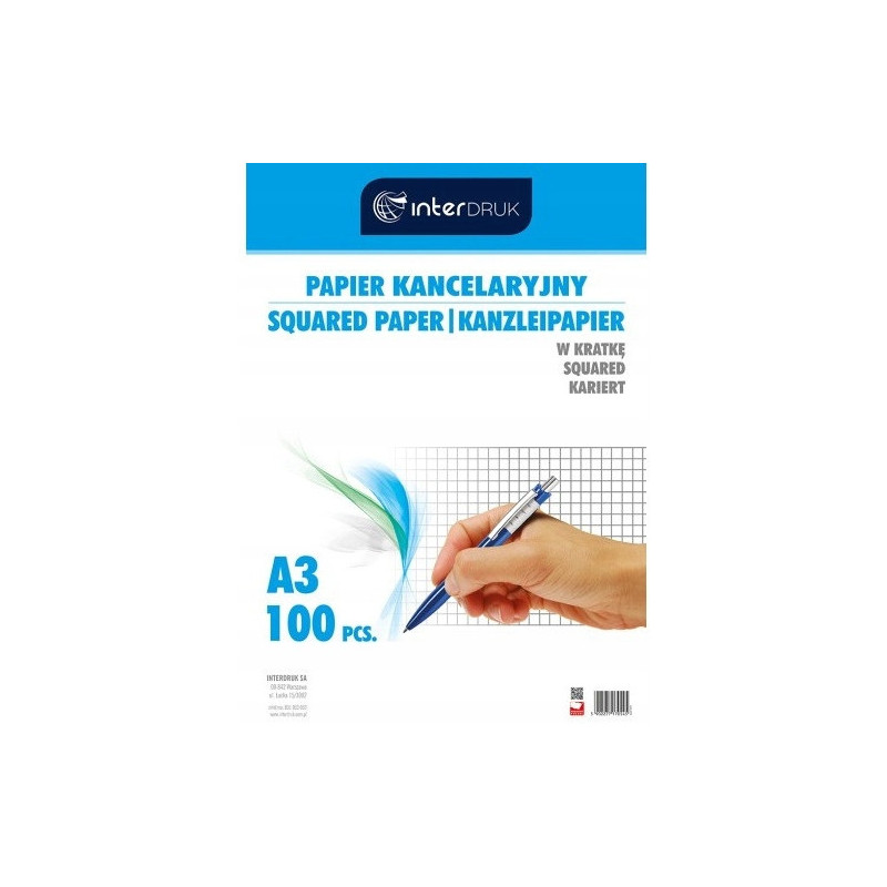Papier kancelaryjny A3 kratka(100) INTERDRUK