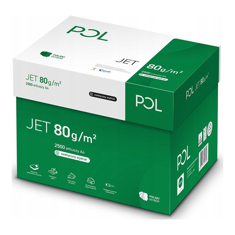 Papier ksero A4 80g POLJET (5ryz) klasa białości A 166
