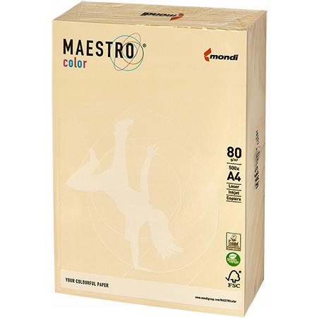 Papier ksero A4 80g MAESTRO COLOR BE66 pastel wanilia/kość słoniowa