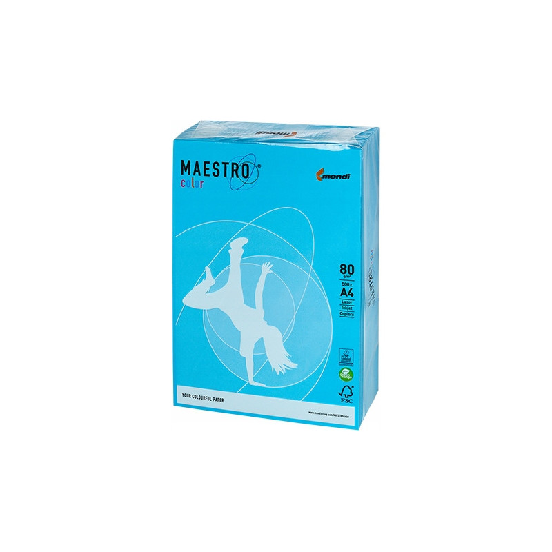 Papier ksero A4 80g MAESTRO COLOR AB48 Intensywny błękitny