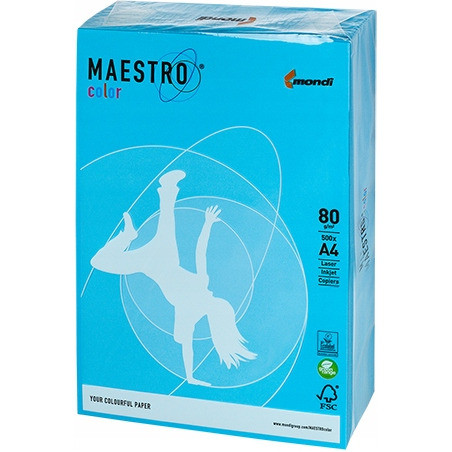 Papier ksero A4 80g MAESTRO COLOR AB48 Intensywny błękitny