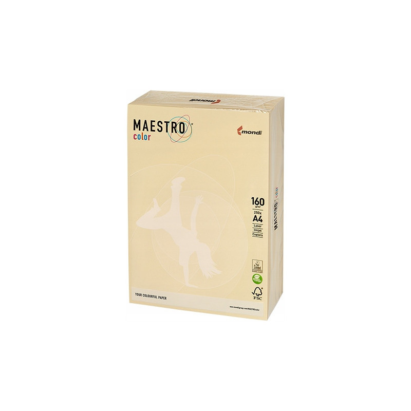 Papier ksero A4 160g MAESTRO COLOR BE66 pastel kość słoniowa/wanilia (250ark)