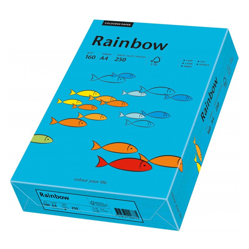 Papier ksero A4 160g RAINBOW R87 niebieski 250ark 88042747