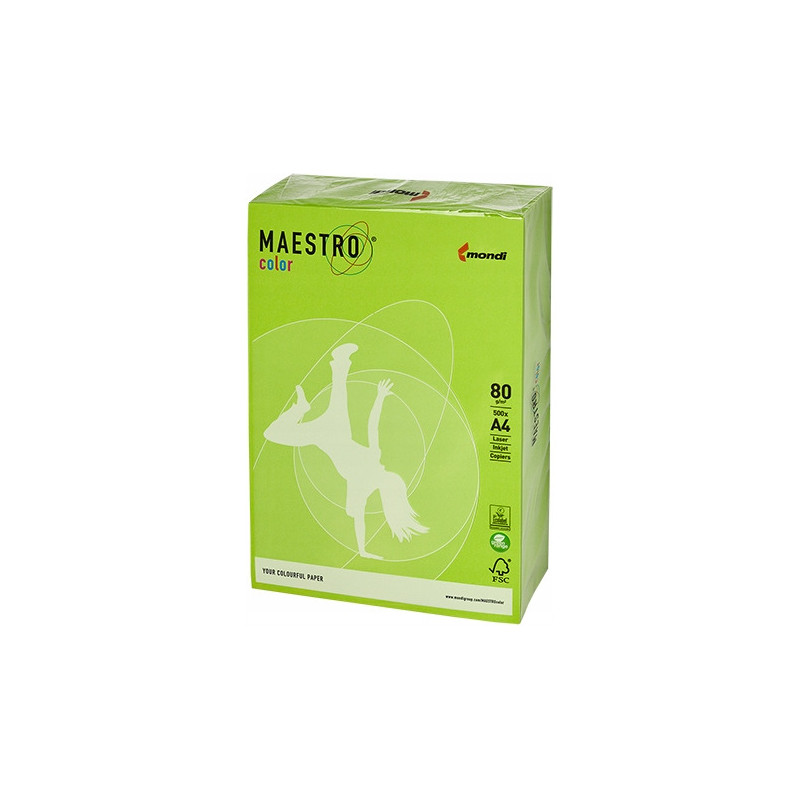 Papier ksero A4 80g MAESTRO COLOR LG46 Intensywny zieleń limonki