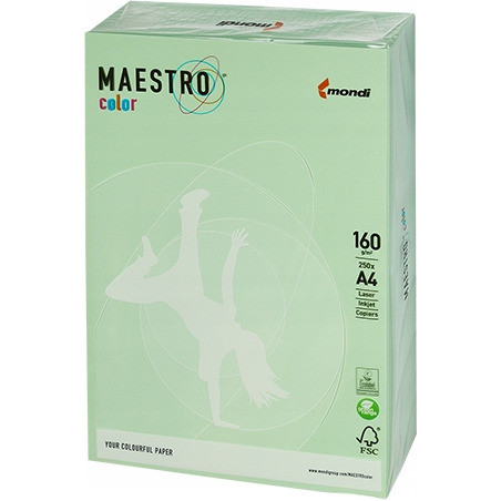 Papier ksero A4 160g MAESTRO COLOR MG28 pastel zielony 250a