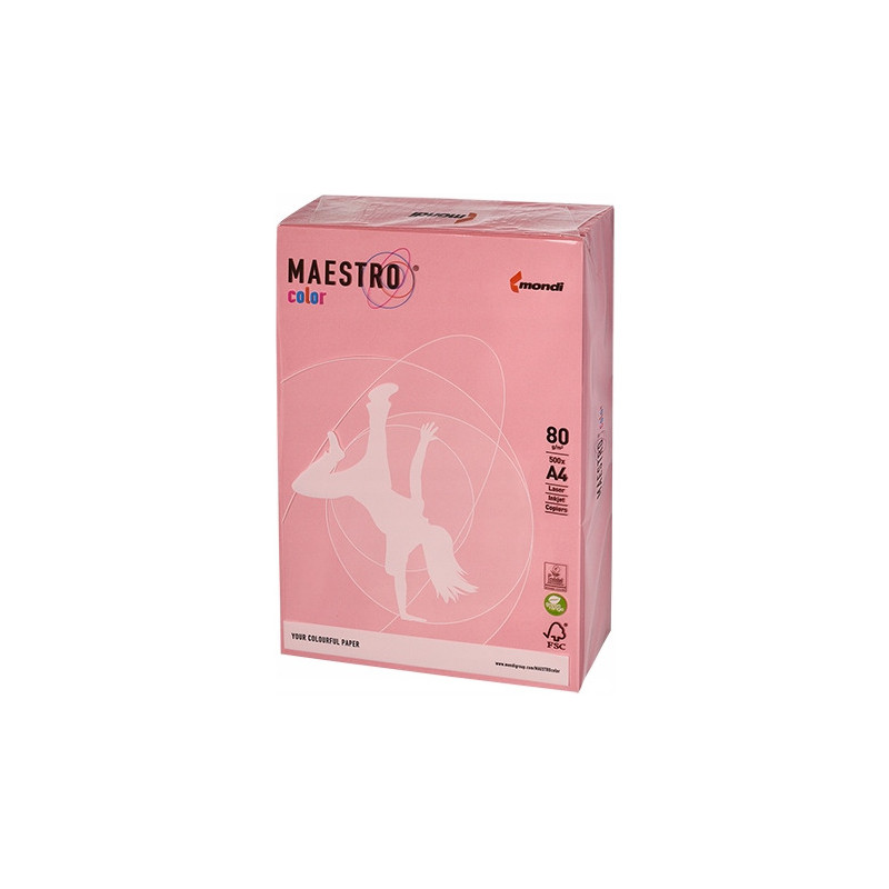 Papier ksero A4 80g MAESTRO COLOR PI25 pastel różowy