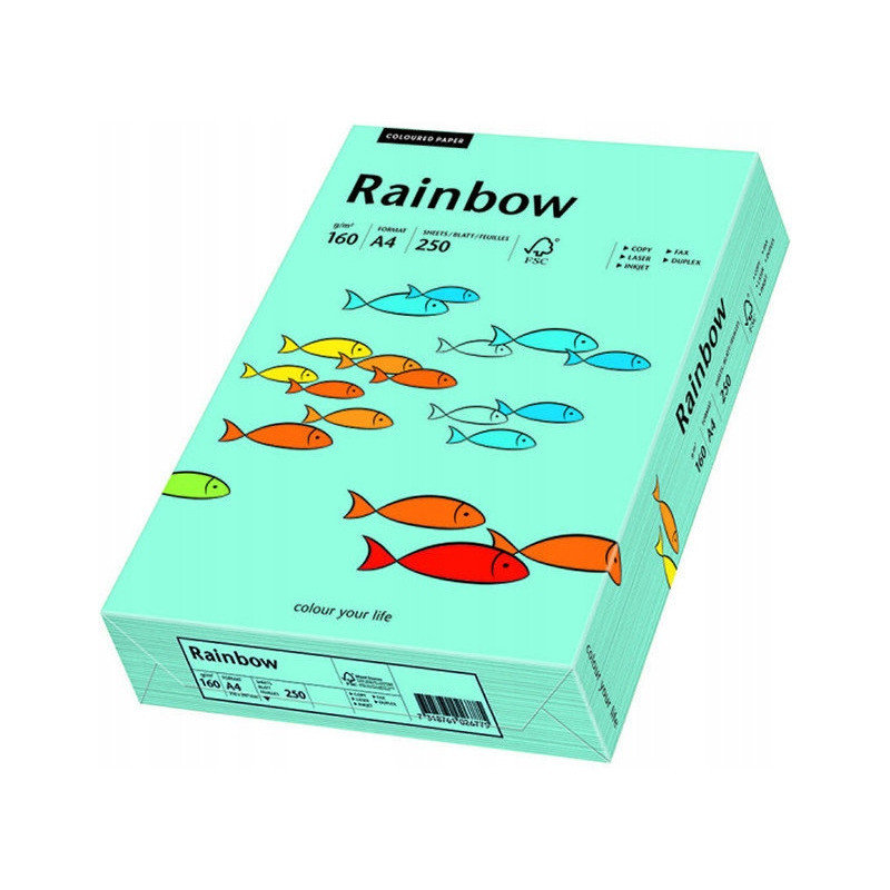 Papier ksero A4 160g RAINBOW R84 morski 250ark 88042725