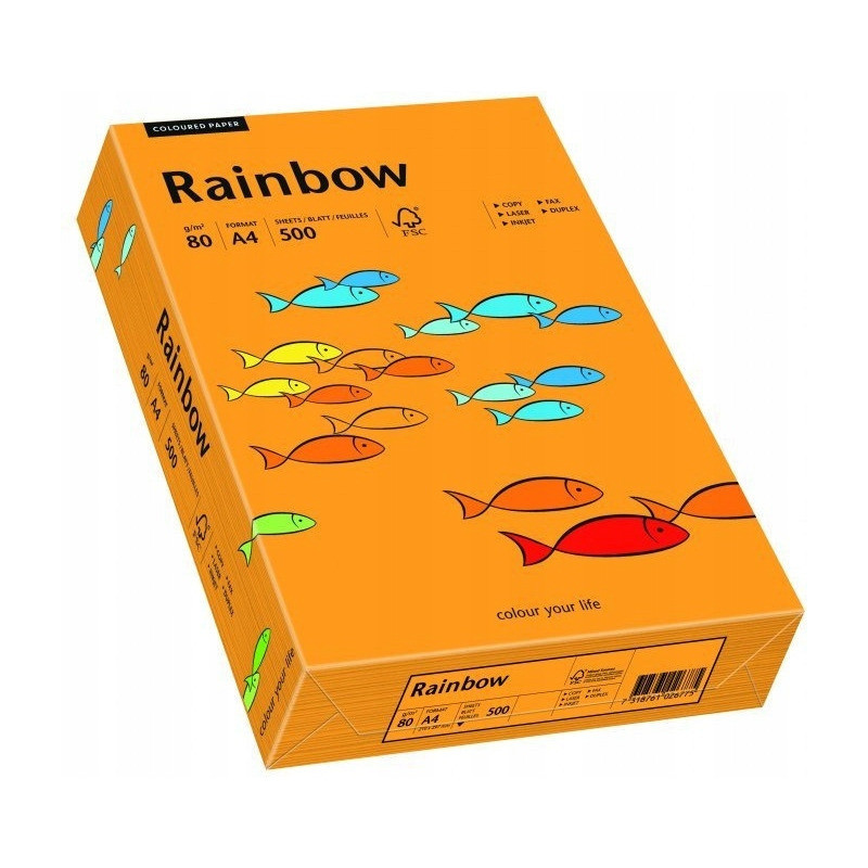 Papier ksero A4 80g RAINBOW R24 pomarańczowy 88042431