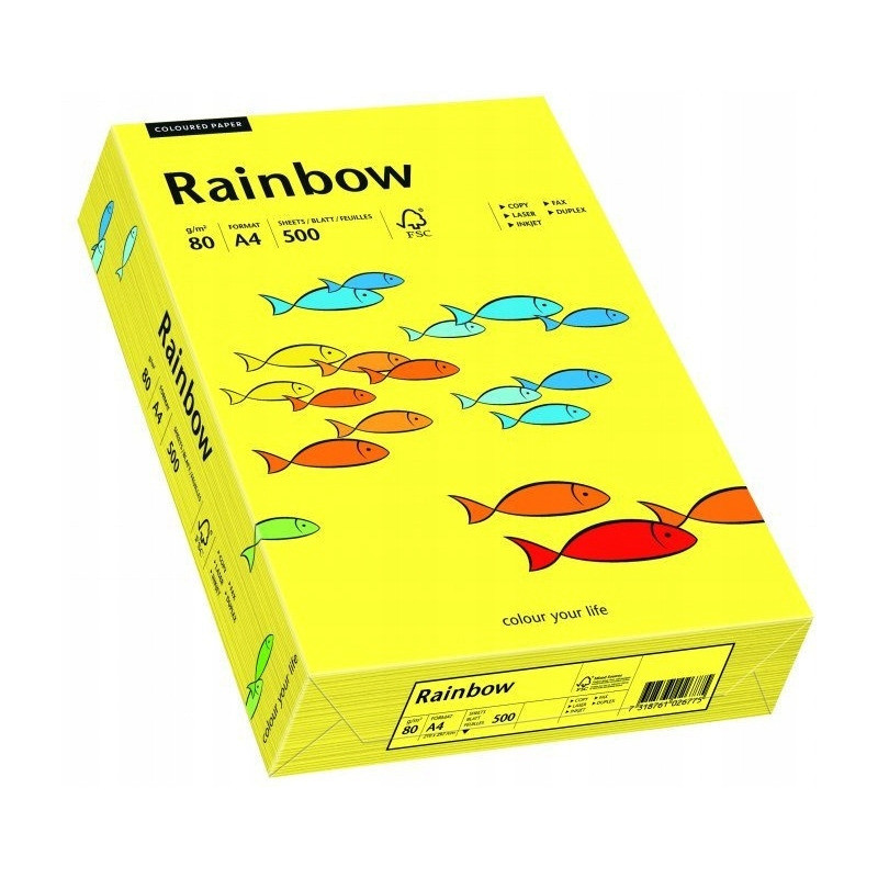 Papier ksero A4 80g RAINBOW R14 słonecznożółty 88042319