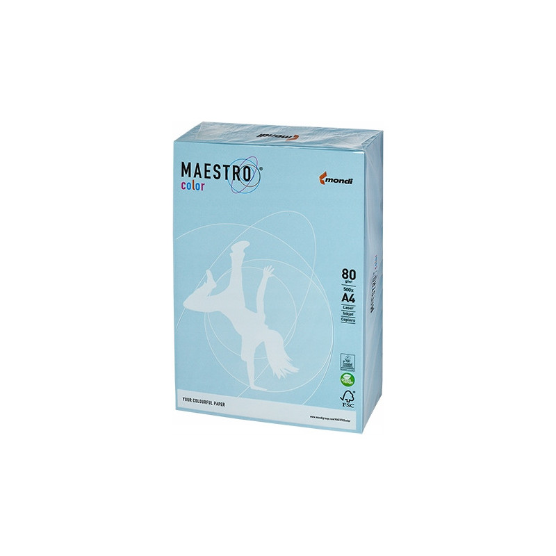 Papier ksero MAESTRO COLOR A4 80g OBL70 pastel błękit arktyczny