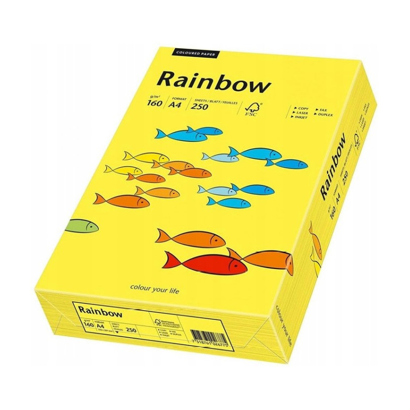 Papier ksero A4 160g RAINBOW R18 ciemnożółty 88042395