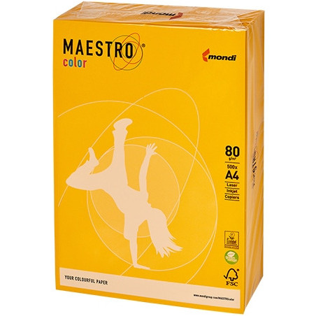 Papier ksero A4 80g MAESTRO COLOR SY40 Intensywny żółty słoneczny