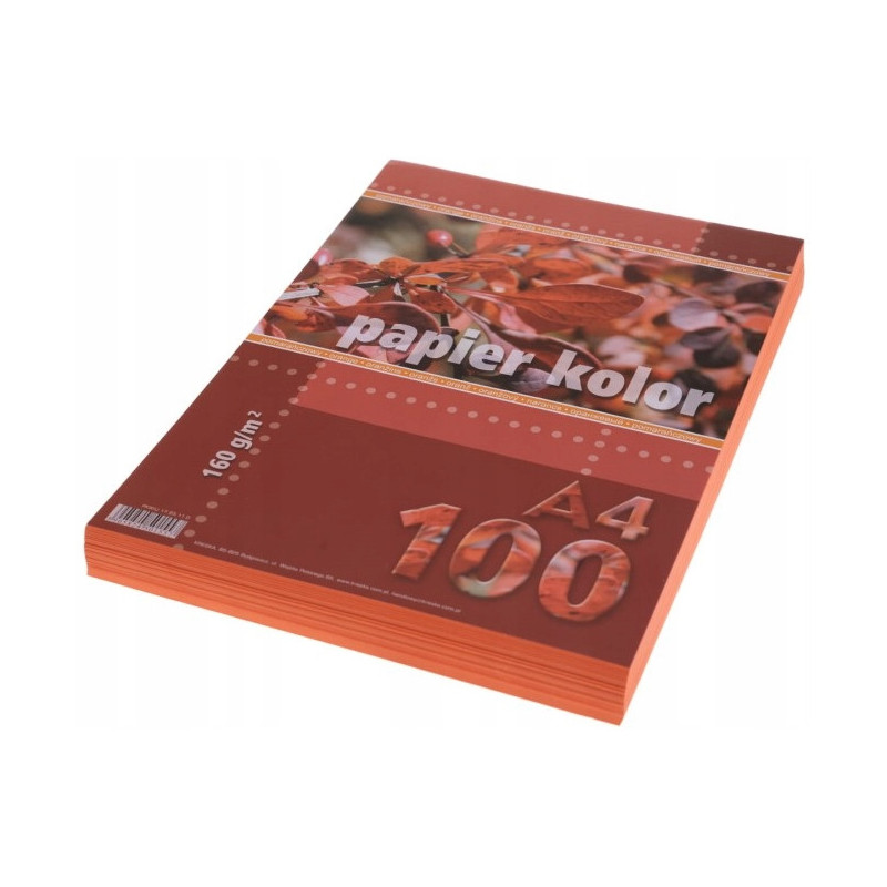 Papier ksero A4 160g KRESKA pomarańczowy 100ark