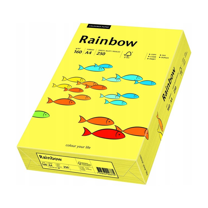 Papier ksero A4 160g RAINBOW R16 żółty 250ark 88042351