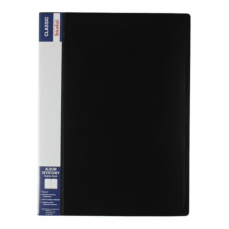 Album ofertowy na dokumenty 60 kieszeni CLASSIC czarny AOF-06-05 BIURFOL