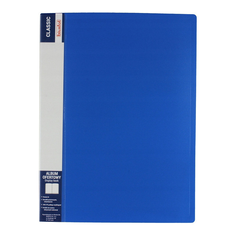 Album ofertowy na dokumenty 10 kieszeni CLASSIC niebieski AOF-01-03 BIURFOL