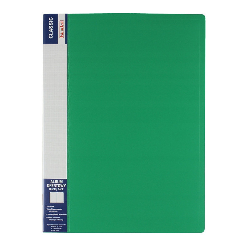 Album ofertowy na dokumenty 60 kieszeni CLASSIC zielony AOF-06-02 BIURFOL