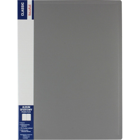 Album ofertowy na dokumenty 60 kieszeni CLASSIC szary AOF-06-07 BIURFOL