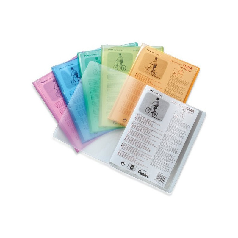 Album ofertowy A4 20kieszeni pomarańcz DCF242F CLEAR PENTEL RECYCOLOGY