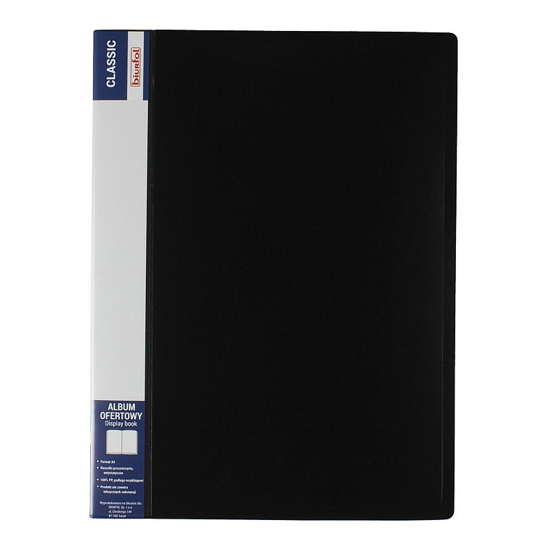 Album ofertowy na dokumenty 20 kieszeni CLASSIC czarny AOF-02-05 BIURFOL