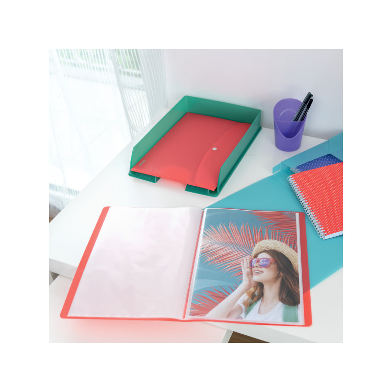 Album ofertowy Esselte Colour`Breeze z 80 koszulkami koralowy 628445