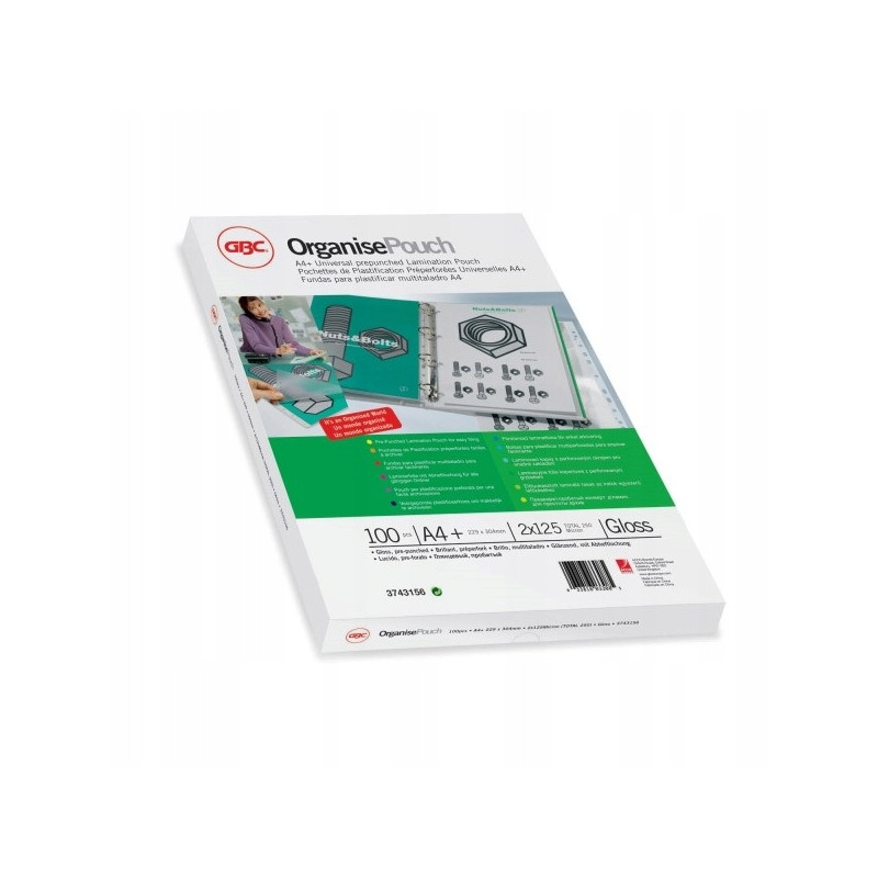 Folia do laminacji GBC A4+ z perforacją 125mic (100szt) 3743156