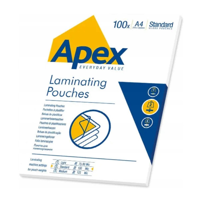 Folia do laminacji A4 standard 100mic. (100szt.) APEX 6003301 FELLOWES