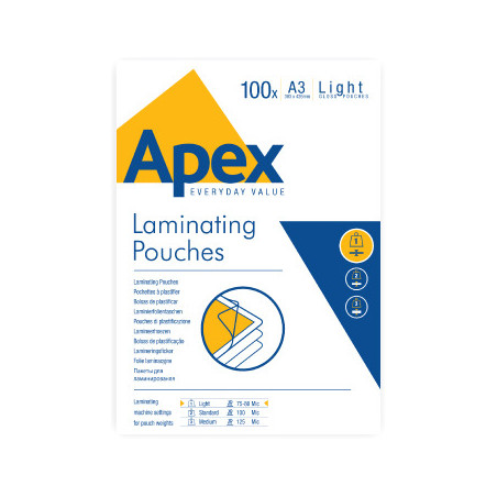 Folia do laminacji A3 light 75-80mic. (100szt.) APEX 6001901 FELLOWES