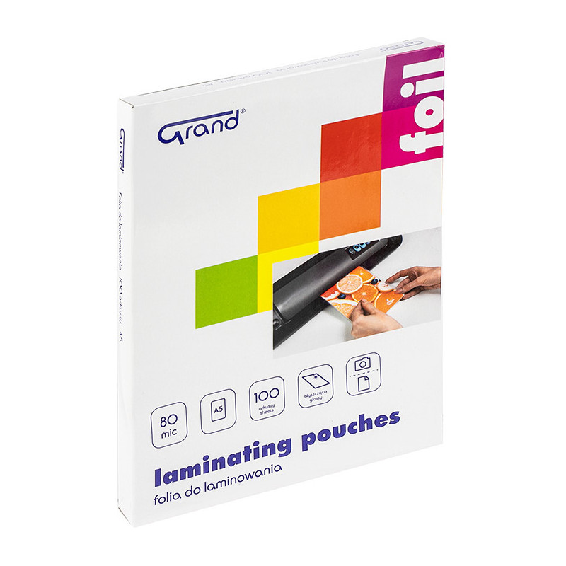 Folia laminacyjna A5 80 mic (100) GRAND 160-2509