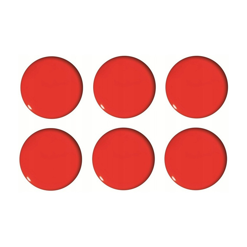 Magnesy do tablic czerwone wypukłe 30mm (6szt.) GM301-PC6 TETIS