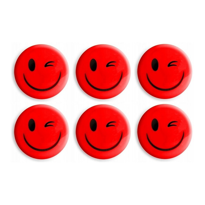 Magnesy do tablic czerwone buźki 30mm (6szt.) GM301-SC6 TETIS