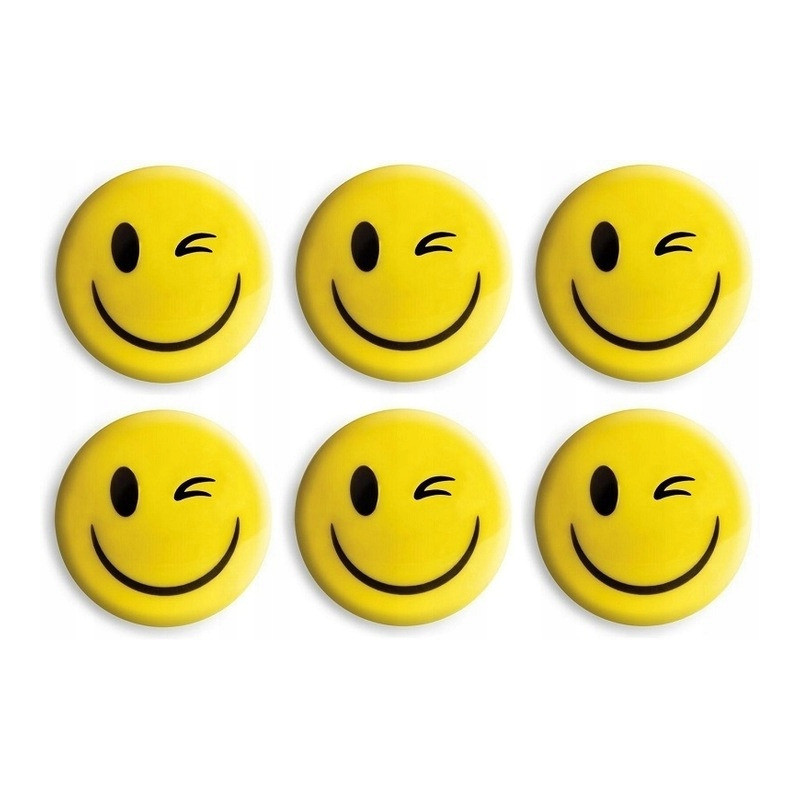 Magnesy do tablic żółty uśmiech 30mm (6szt.) GM301-SY6 TETIS