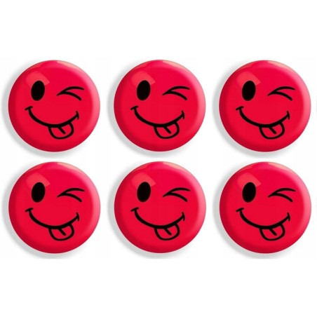 Magnesy do tablic czerwone języki 30mm (6szt.) GM301-TC6 TETIS