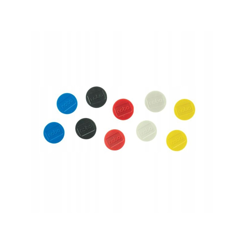 Magnesy do tablic 38 mm (2,5 kg), mix kolorów, (10szt.). 1915318 NOBO