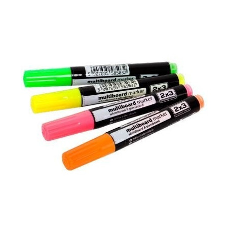 Markery suchościeralne Multiboard 4szt. fluorescencyjne 2X3 AS143