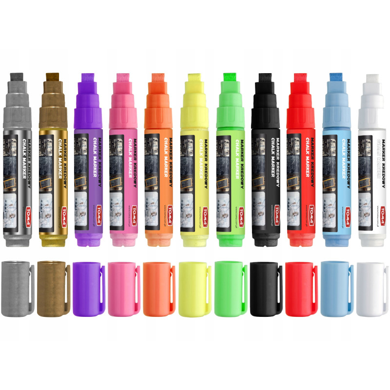 Marker kredowy końcówka 8x5mm czarny TO-291 32 TOMA