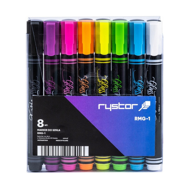Marker kredowy do szkła RMG-1/ 8sztuk etui 463-800 RYSTOR