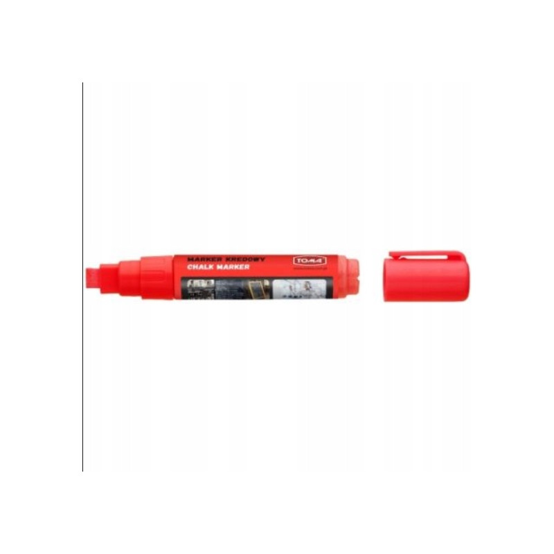 Marker kredowy końcówka 8x5mm czerwony TO-291 22 TOMA