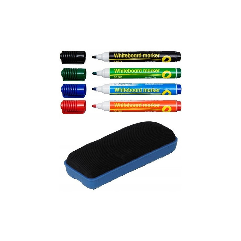 Marker do tablic 4szt.z gąbką magnetyczną 105106 D.RECT