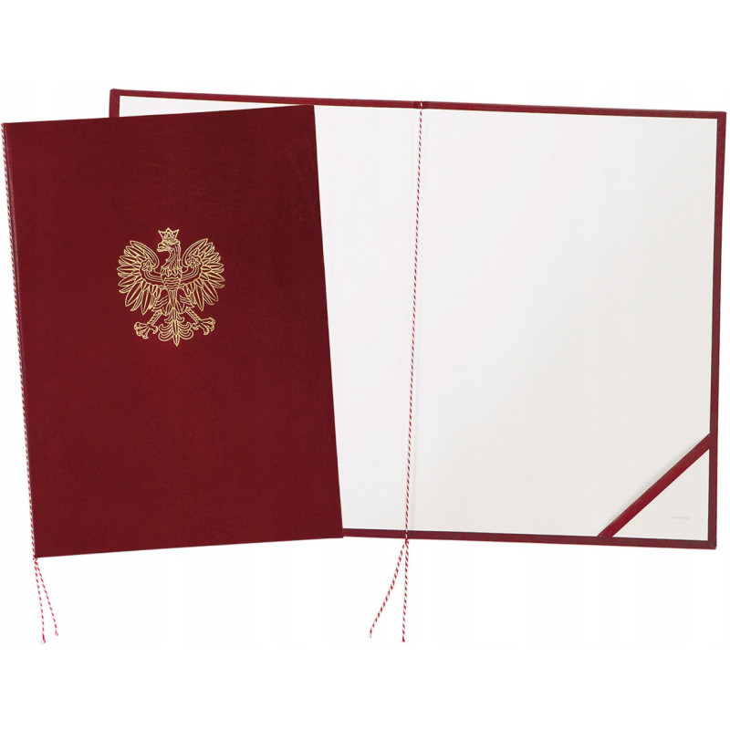 Okładka na dyplom z orłem bordowa 339-075 WARTA