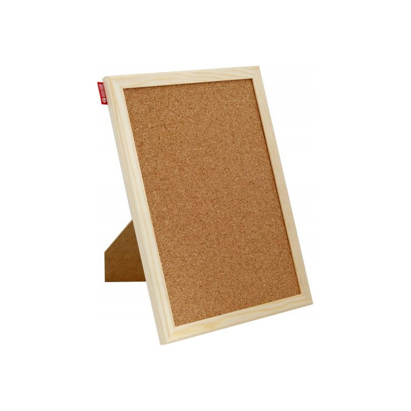 Tabliczka korkowa, nabiurkowa stojąca 30x21cm rama drewniana MEMOBE MTC030021.00.01.S.08