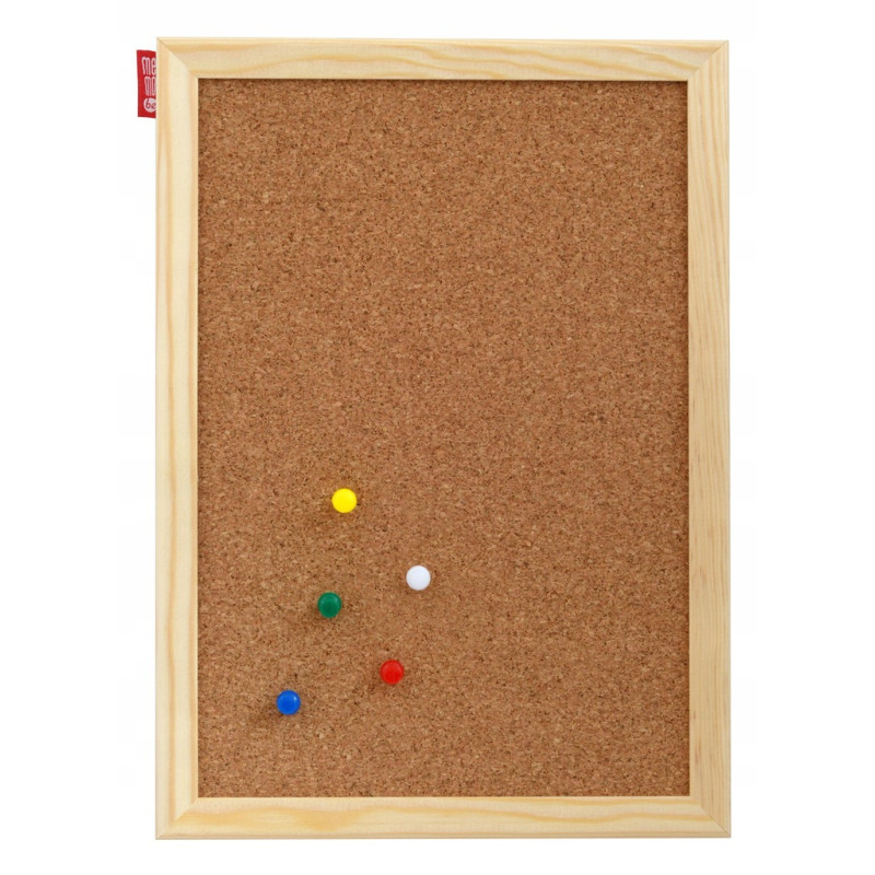 Tabliczka korkowa, nabiurkowa stojąca 30x21cm rama drewniana MEMOBE MTC030021.00.01.S.08