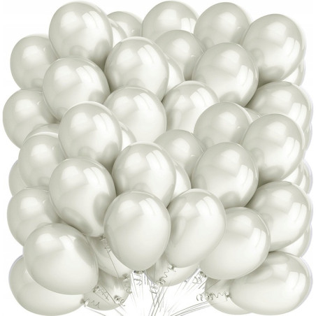 Balony 12` metalizowane BIAŁE (50szt.) 170-2633 FIORELLO