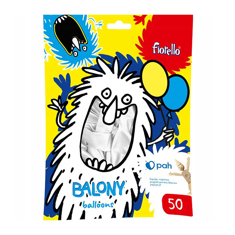 Balony 12` metalizowane BIAŁE (50szt.) 170-2633 FIORELLO