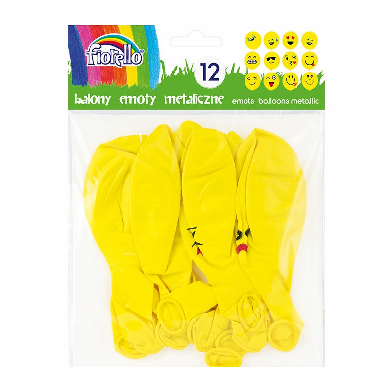 Balony Emoty Party metaliczne (12szt.) 170-2347 FIORELLO