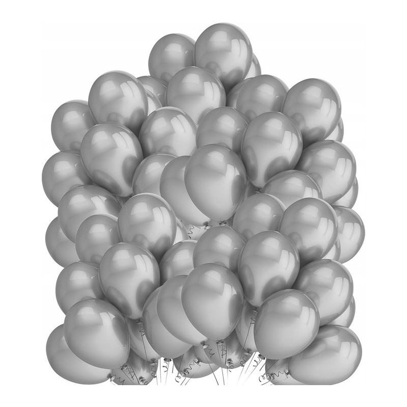 Balony 10` metalizowane SREBRNE (50szt.) 170-2631 FIORELLO