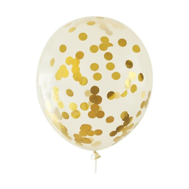 Balony z konfetti złote 30cm (5 szt) BKN-8575 ALIGA