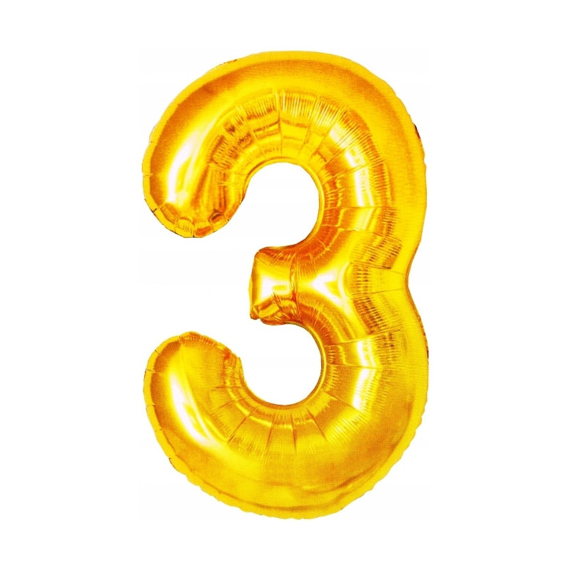 Balon foliowy złota cyfra 3 BCF-955-3 GO PARTY